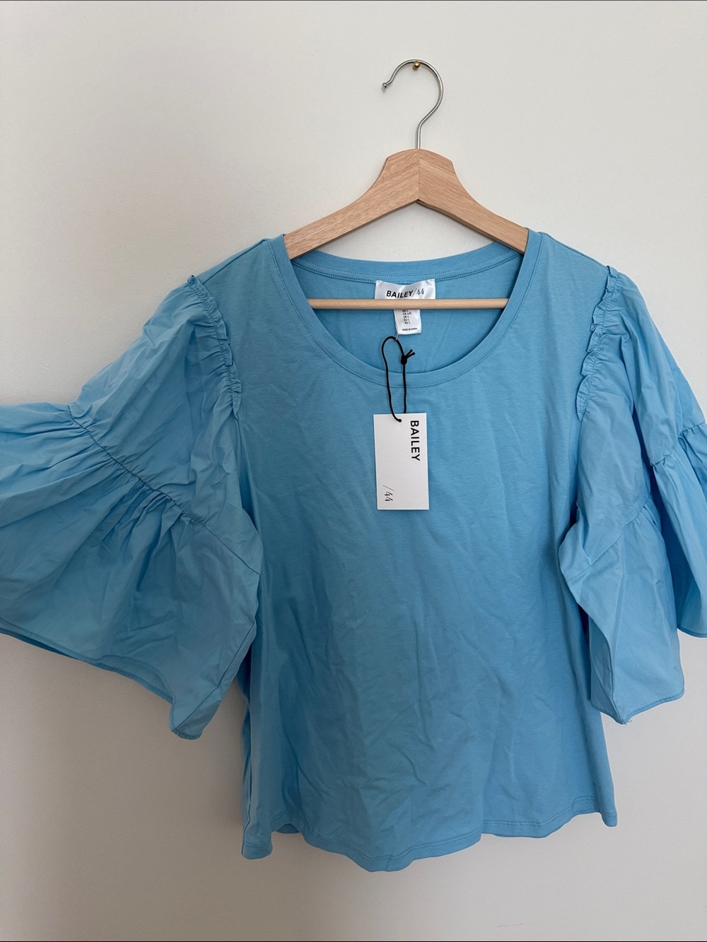 Bailey 44 Light Blue Puff Sleeve Sz L Top